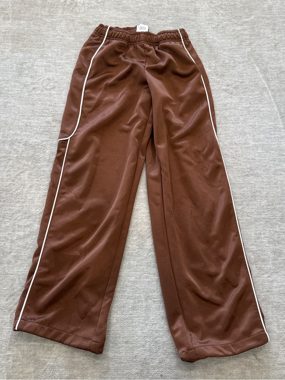 BDG Brown Track Pants with White Side Piping - Picture 3 of 3